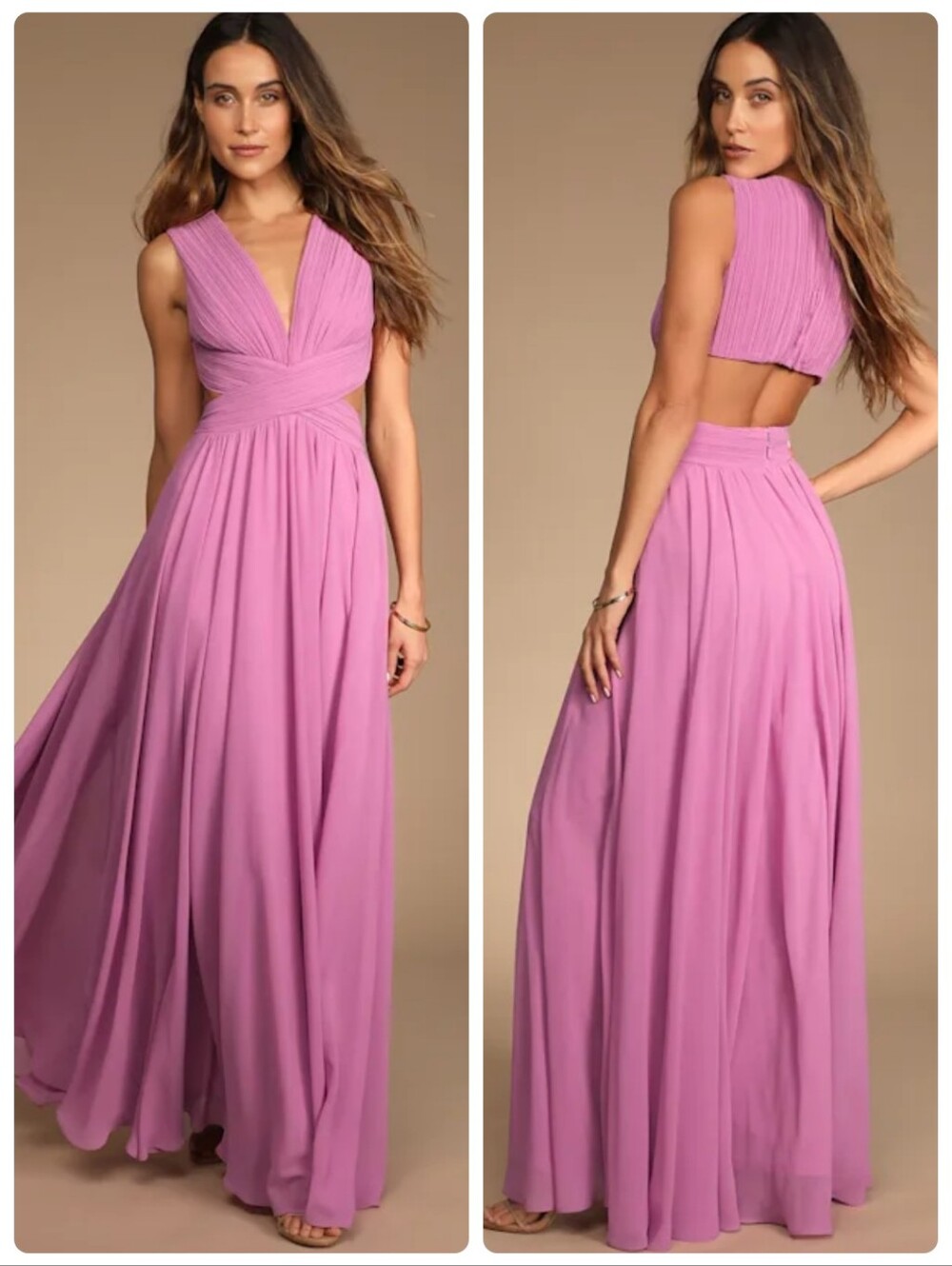 Lulus Vivid Imagination Lilac Cutout Maxi Dress Size Large NWT